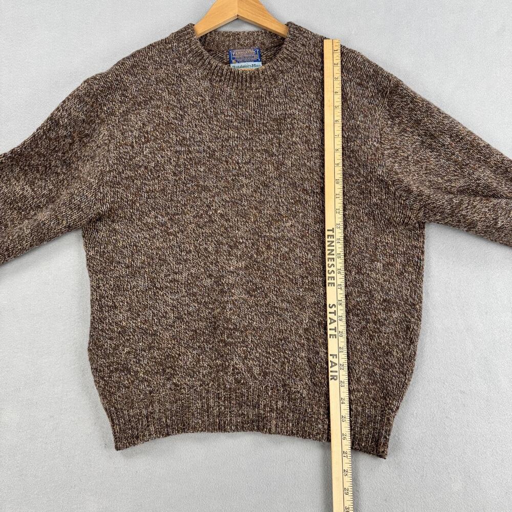 Vintage Pendleton Outdoorsman Sweater Mens XL Brown Wool Elbow Patch Knit USA - Picture 5 of 7